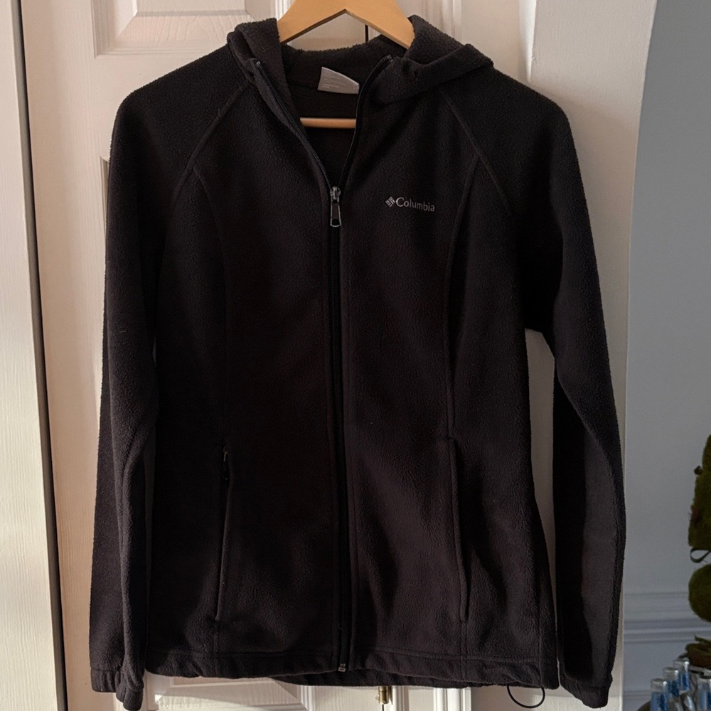Columbia Women's Fleece Hooded Jacket Small Black Hoodie